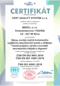 ČSN EN ISO 9001:2016, ČSN EN ISO 14001:2016, ČSN ISO 45001:2018 ČSN EN ISO 9001:2016, ČSN EN ISO 14001:2016, ČSN ISO 45001:2018